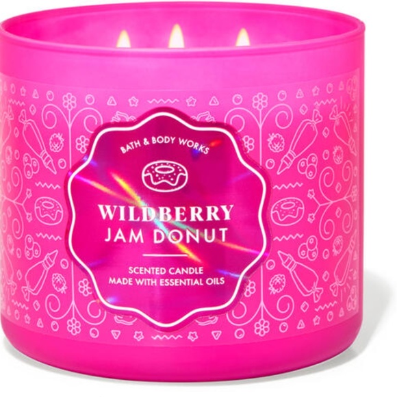 WILDBERRY JAM DONUT 3 Wick Candle - Picture 4 of 4